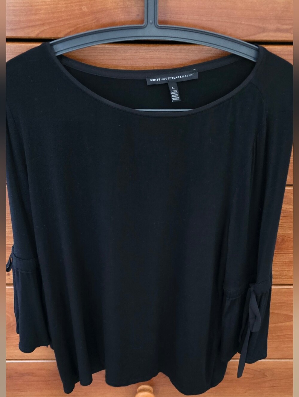 White House Black Market Women's Tie-Sleeve Scoop Neck Top